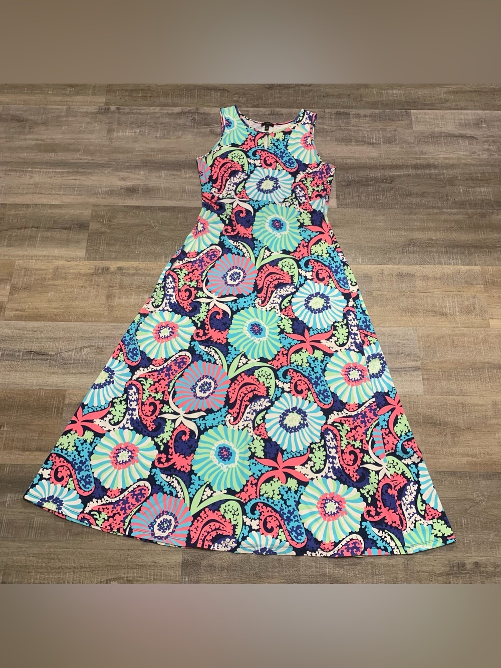 Talbots Petite SP Floral Jersey Knit Maxi Dress